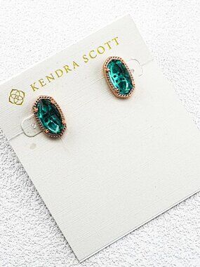 Kendra Scott Deep Sea Blue Glass Stud Earrings